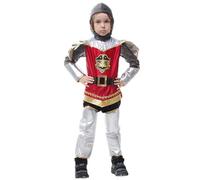 Boys Deluxe Knight Fancy Dress Costume Various Medieval Warrior Crusader Armour Outfit for Kids Halloween Party Dress Up and Roman Cosplay (8-12 Years, a2-Red)