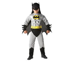 Boys Deluxe Muscle Chest Metallic Grey Batman 3-4 Years