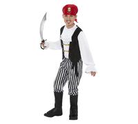 Boys Deluxe Pirate Costume Kids Buccaneer Fancy Dress Outfit