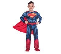 amscan 9906072 Child Boys Official Warner Bros DC Comics Licensed Superman Classic Fancy Dress Muscle Costume Age: 8-10 Years