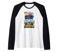 Boys Don't Grow Up Their Diapers Just Get More Expensive Raglan Baseball Tee