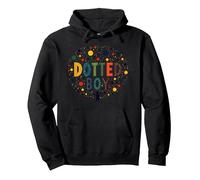 Boys Dot Colorful Art Playful Childhood Wonder Pullover Hoodie, Adult Unisex, Black, XXL