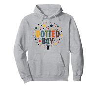 Boys Dot Colorful Art Playful Childhood Wonder Pullover Hoodie, Adult Unisex, Heather Grey, XL
