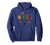 Boys Dot Colorful Art Playful Childhood Wonder Pullover Hoodie, Adult Unisex, Navy, XXL