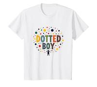 Boys Dot Colorful Art Playful Childhood Wonder T-Shirt, Kids, White, 3 Years