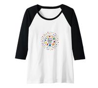Boys Dot Day Colorful Celebration for Young Artists Raglan Baseball Tee, Women, Black/White, L