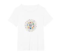 Boys Dot Day Colorful Celebration for Young Artists T-Shirt, Women's Plus, White, 4X