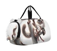 Boys Duffle Bag for Night and Weekend, Beautiful Travel Duffel Bag for Girls Dance Tote Bag, Kung Fu Cat Ragdoll, Classic