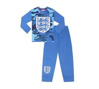 Boys England Football Team Blue Camouflage Long Pyjama Set (12-13 Years)