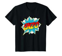 Boys Enzo Name Comic Book Superhero T-Shirt