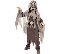 Boys Evil Eye Skull Halloween Costume Kids Grim Reaper Fancy Dress with Light Up