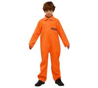 Boys Fancy Dress Costume - Orange Prisoner Jumpsuit - Boys Halloween Costumes