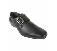 Boys Faux Leather Monk Buckle Black Dress Shoes Formal Prom Classic Footwear UK Size Youth 3