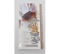 Boys First Holy Communion Luxury Challice Money Voucher Wallet Card White 17cm x 9cm for Money or Gift Vouchers