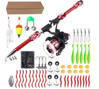 Boy's Fishing Rod, Toddler Fishing Rod | Portable Telescopic Kit with Accessories for Saltwater Dock Shore Boat Kayak Bar Trout