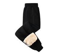Boys Fleece Jogging Bottoms Boys Girls Sports PE Joggers Children Winter Warm Plush Thickened School Trousers Classic Bottom Sweatpants Tapered Lounge Trousers Age 3-15 Years Black