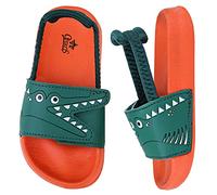 Boys Flip Flops Summer Slippers Kids Glitter Sliders Beach Bathroom Pool Cute Sandals Toddlers Home Shower Shoes Lightweight Non-slip Little Girls Sequins Slides for Indoor Outdoor Size 10 Orange