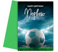Boys Football Birthday Card for Nephew - Perfect Happy Bday Cards for Any Age From Boy to Adult, Football Birthday Card, Nephew
