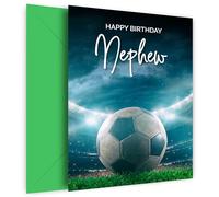 Boys Football Birthday Card for Nephew - Perfect Happy Birthday Cards for Any Age From Boy to Adult, Football Birthday Card, Nephew