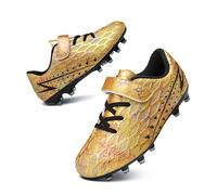 Boys Football Boots Kids Girls Soccer Shoe FG/AG Athletics Soccer Training Sport Shoes Teenager Profession Competition Running Shoes Indoor Outdoor Football Shoes Sneakers for Unisex Gold