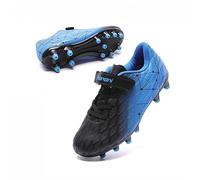 Boys Football Boots Shoes Kids Girls FG/AG Soccer Athletics Training Sport Running Shoes Profession Competition Teenager Indoor Outdoor Cleats Sneakers for Unisex Black Blue EU30 Convert 12UK Child