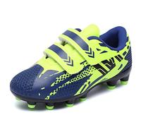 Boys Football Boots Shoes Kids Girls FG/AG Soccer Athletics Training Sport Running Shoes Teenager Profession Indoor Outdoor Football Shoes Sneakers Unisex Black Green 2 UK