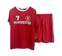 Boys Football Kit T-Shirt Summer Shorts Set Girls Top Training Outfit Gift Unisex Colour-Team: Manchester Red - Size: 11-12 Years