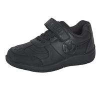 Boys Football School Shoes for Kids Black Trainers Scuff Resistant Shoes Reinforced Toe Gaurd Easy Touch Fastening Strap Size 10 UK Child