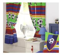 Boys Football Stripes Fully Lined Bedroom Curtains 168cm x 183cm