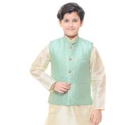 Boy's Formal Silk Blend Waistcoat Jacket Wasket Koti Only 046 (UK, Age, 10 Years, Aqua)