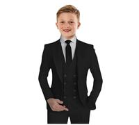 Boys Formal Suit 3 Piece Slim Fit Suit for Boys Kids Wedding Suit Outfit Tuxedos Toddler Teenage Suit Jacket Vest Pants Set Black