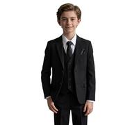 Boys Formal Wedding Black Suit 6 Piece Complete Pageboy Outfit Set Size 8 Years