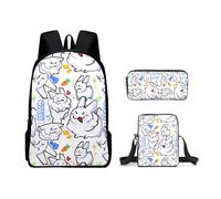 Boys Funny Cute Rabbit Gubby Casual Daypacks Kids Forsaken Gubby Backpack Shoulder Bag Pencil Case 3PCS Set (C28,3PCS)
