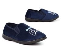 Boys Game Slippers Video Game Slippers Gamer Boy Slipper Gamepad Carpet Slipper Size 1/2/3/4/5 Size 6 Slip On Slip in Junior Sizes 11-6 Navy Blue 13 UK Child