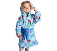 Boys George Pig Fluffy Hooded Dressing Gown | Peppa Pig Kids Cozy Fleece Robe