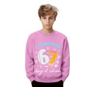 Boys Girls 67 Meme Sweatshirt 6 7 Number for Kids Six Seven Meme Shirt Funny Mean Guy Christmas Sweatshirt 67 Meme Jumper Internet Joke Xmas Gift (Pink, 7-8 Years)