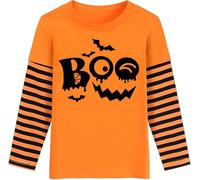 Boys Girls Age 6-7 Years Old Halloween Long Sleeve Shirts Toddler Shirts Glow in The Dark Skeleton Tshirts Kids Orange Tops Cotton Casual Tees Crewneck Winter Clothes