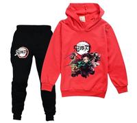 Boys Girls Anime Slayer Tracksuit Pullover Sweat Hoodie Jogging Pants Set 2 Pieces Sweatshirt Joggers Set for Kids 1-16 Years - Kids Gifts for Christmas New Year