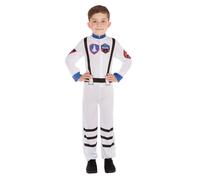 Boys Girls Astronaut Costume Space Man Suit Jumpsuit Kids Book Week Fancy Dress
