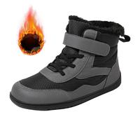 Boys Girls Barefoot Winter Boots with Wide Toe Box Slip Drop Sole Ankle Winter Snow Boots for Toddler//Big Kids Boys Boots Size 4c (Grey, 10 Little Child)