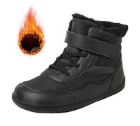 Boys Girls Barefoot Winter Boots with Wide Toe Box Slip Drop Sole Ankle Winter Snow Boots for Toddler//Big Kids Boys Boots Size 4c (Black, 1 Big Kids)