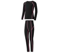 Boys Girls Base Layer Athletic Compression Leggings And Shirts Thermal Underwear Set Running Pants Tights 7 Piece Set Hot Pink