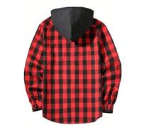 Boys Girls Checked Flannel Shirts Plaid Button Down Lapel Top Tartan Roll Up Cowboy Shirt Toddler Kids Casual Classic Soft Comfort Preppy School Uniform (1-Red, 7-8 Years)