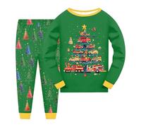 Boys Girls Christmas Pyjamas Sets Kids Xmas Pjs Ugly Print Nightwear Toddler Long Sleeve Unisex Comfortable Soft Crewneck Party Holiday Matching 2 Pieces Sleepwear Pjs Winter Clothes Age 2-9 Years