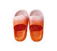 Boys Girls Cloud Shower Slides Non-Slip Open Toe Bathroom Flat Tween Slippers Kids Fashion Gradient Summer Beach Pool Sandals Lightweight Trendy Indoor Shoes (Orange, 7 Toddler)