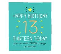 Boy's/Girl's Contemporary 13th Birthday Card (PIG-GF7094B) - Offical Teenager, Thirteen Today - Embossed Finish - Greeting Card for Him/for Her From the Happy Jackson Range
