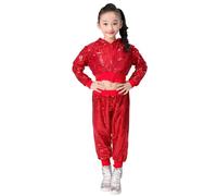 Boys Girls Costumes Sequin Glitter Costume Party Outfits Set Toddler Kids Carnival Gown Top Pants Elegant Dress Clothes (Red, 18-24 Months)