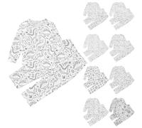 Boys Girls Creative Graffiti Christmas Pyjamas Set DIY Hand 2 Piece Xmas Pjs Kids Toddler Winter Warm Cotton artoon Colouring Painted Pajama Sets Birthday Party Holiday (a-White, 6-7 Years)