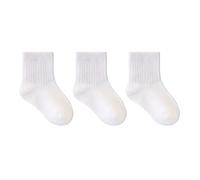 Boys Girls Crew Socks Junior Thermal Warm Kids with Grips on Bottom Athletic School Toddlers Winter Children Casual Stretchy Sock for and Mid Sport Design Play Everyday Comfort Sneakers White