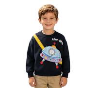 Boys Girls Crewneck Sweatshirt with 3D Cartoon Crossbody Zipper Pocket | Xmas Pullover Christmas Jumpers for Kids Outdoor Playdates Birthday Gift Cute Pattern for Child Casual Daily Outfit Ages 2-10
